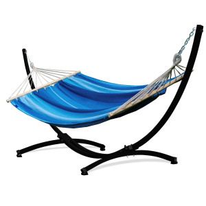 Potenza Stabhängematte mit Gestell bis 220kg I Hängematte- 220x160, 200kg I Acadia - Blau Schwarz