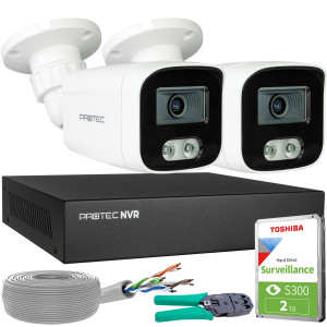 Zestaw do monitoringu 2 kamery tubowe 8Mpx IP PoE zewnętrzne z mikrofonami