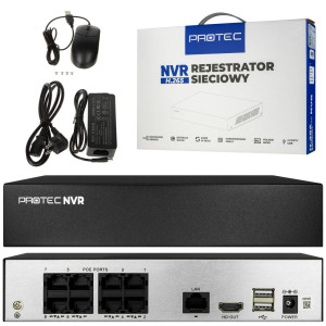 Rejestrator do monitoringu Protec PR-NVR2108-4K/PE - 9 kanałowy (8x PoE)