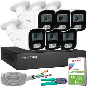 Zestaw do monitoringu 6 kamer tubowych 8Mpx IP PoE zewnętrzne z mikrofonami