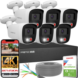 Zestaw do monitoringu 6 kamer tubowych 8Mpx IP PoE zewnętrzne z mikrofonami