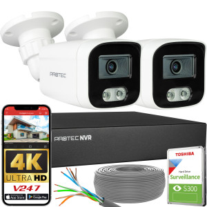 Zestaw do monitoringu 2 kamery tubowe 8Mpx IP PoE zewnętrzne z mikrofonami