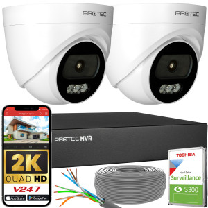 Zestaw do monitoringu 2 kamery kopułowe 4Mpx IP PoE wewnętrzne z mikrofonami