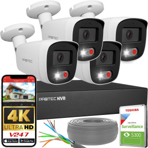 Zestaw do monitoringu 4 kamery tubowe 8Mpx IP PoE zewnętrzne z mikrofonami
