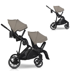 Wózek rok po roku EasyGo Duoflex Savana Beige 2 siedziska