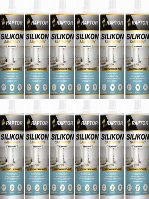 12szt Silikon RAPTOR sanitarny Bezbarwny 280ml