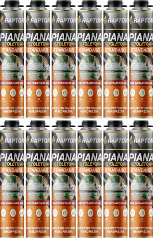 12szt Piana Pistoletowa niskoprężna RAPTOR STANDARD 750ml 820g