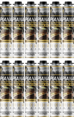12szt Piana Pistoletowa niskoprężna RAPTOR MEGA XXL 1000g