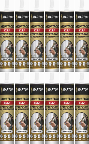 12st Klej montażowy hybrydowy High Tack RAPTOR 280ml