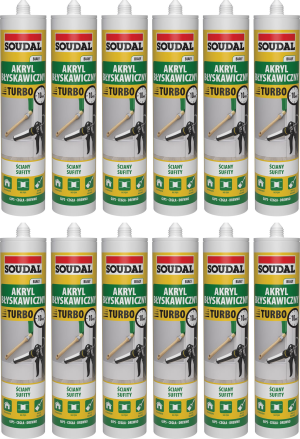 12szt Akryl błyskawiczny Soudal Express Biały 280 ml