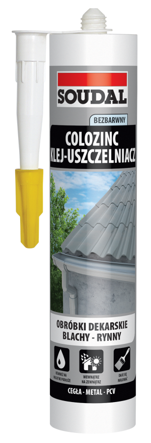 Soudal Colozinc kolor Bezbarwny 290 ml — trwały elastyczny klej-uszczelniacz do blach