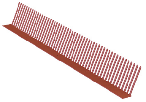 Grzebień okapu 60mm x 1m wróblówka kolor Kolor Czarny RAL 9005