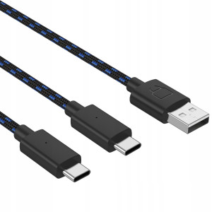 Kabel Usb-C 3M Podwójny Ładowanie Pleciony Ps5
