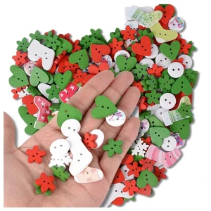 Zestaw guzików 100 szt handmade drewniane guziki kolorowe DIY