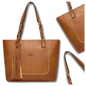 TOREBKA SKÓRZANA DUŻA POJEMNA DAMSKA SZOPERKA SHOPPER BAG
