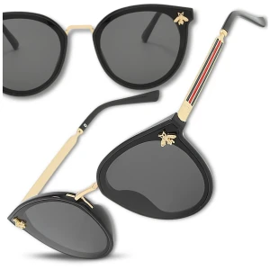Damskie Okulary Kocie owalne Eleganckie Czarne