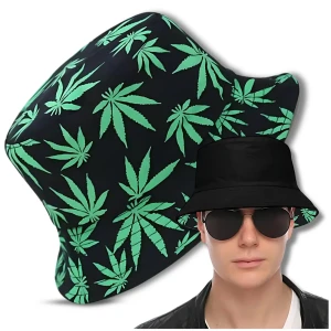 Czapka BUCKET HAT kapelusz RYBACKI dwustronny listki