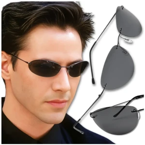 Okulary męskie przeciwsłoneczne pilotki matrix neo cosplay