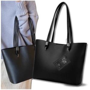 BAD&BAGS torebka shopper damska skórzana klasyczna czarna