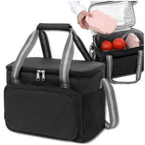 Torba LUNCH BOX termiczna pojemna na jedzenie śniadaniowa czarna