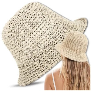 BUCKET HAT RYBACKI Kapelusz słomiany czapka damski plażowy