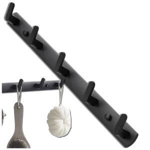Panel naścienny mocny czarny wieszak z haczykami
