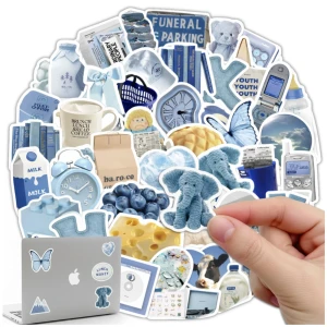 Naklejki blue aesthetic bluecore zestaw 60szt DIY dekoracja
