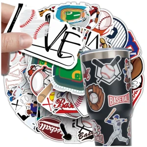 Naklejki baseball zestaw 50szt kolorowe dla dzieci DIY dekoracja