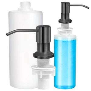 Dozownik płynu do naczyń mydła stal nierdzewna do zlewu 350ml czarny
