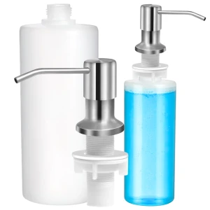 Dozownik płynu do naczyń mydła stal nierdzewna do zlewu 350ml srebrny