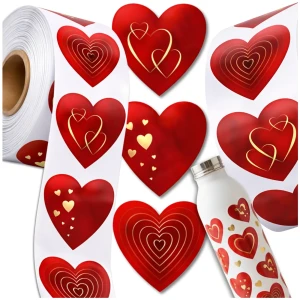 Naklejki 500 sztuk na rolce serca serce dekoracyjne scrapbooking DIY