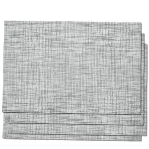 Szare podkładki na stół PVC mata stołowa tkana zestaw 4 sztuki 45x30 cm