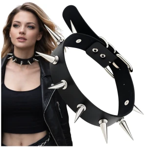Kolczatka Punkowy skórzany Naszyjnik obroża choker Gothic