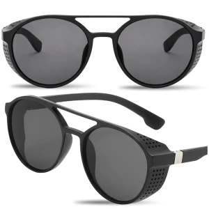 Pilotki Okulary okrągłe męskie przeciwsłoneczne retro