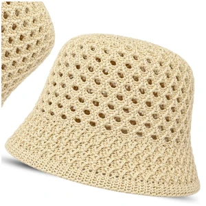 BUCKET HAT RYBACKI plażowy kapelusz słomiany damski