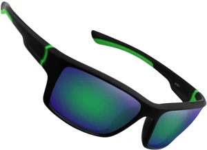 Okulary sportowe lustrzanki zielone polaryzacyjne uniwersalne nerdy męskie