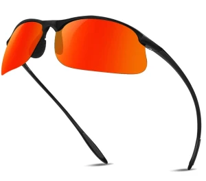 Okulary sportowe lustrzanki czerwone polaryzacyjne uniwersalne do jazdy