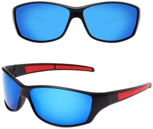 Okulary sportowe do jazdy polaryzacyjne uniwersalne niebieskie lustrzanki