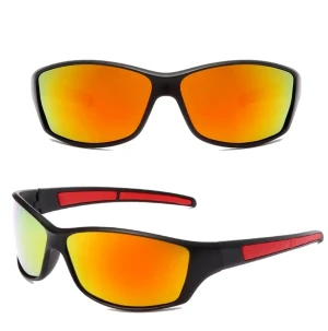 Okulary sportowe do jazdy polaryzacyjne uniwersalne czerwone lustrzanki