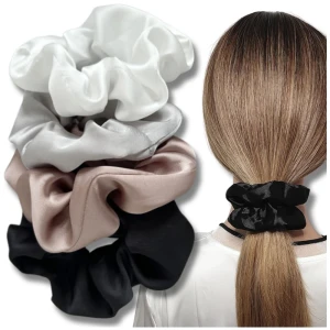 Satynowa gumka do włosów SCRUNCHIE frotka zestaw 4 szt.