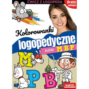 Kolorowanki logopedyczne. głoski m, b, p