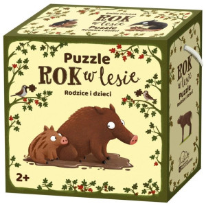 Rok w lesie. puzzle. rodzice i dzieci