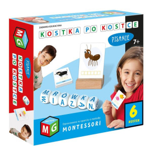 Kostka po kostce. 6 kostek. pisanie - zabawka edukacyjna montessori