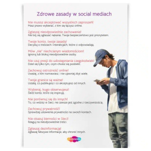 Emocjolandia. plakat. zdrowe zasady w social mediach