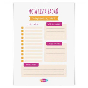 Moja lista zadań. planer magnetyczny suchościeralny