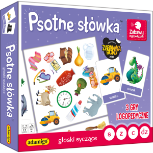 Psotne słówka. głoski syczące. 3 gry logopedyczne