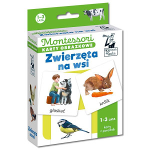 Montessori. karty obrazkowe. zwierzęta na wsi
