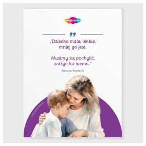 Emocjolandia. plakat. dziecko małe, lekkie, mniej go jest