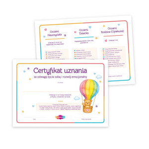Certyfikat uznania dla przedszkolaka