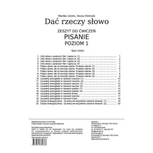 Dać rzeczy słowo. pisanie - poziom 1